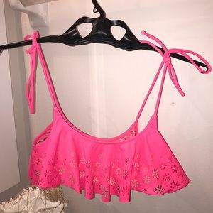Pink Brand Floral Cut-Out Bikini Top